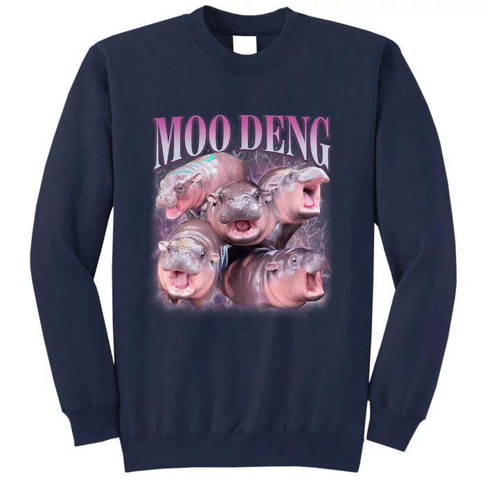 Moodeng The Famous Baby Pigmy Hippo Moodeng 5 Faces Emotional Meme Tall Sweatshirt