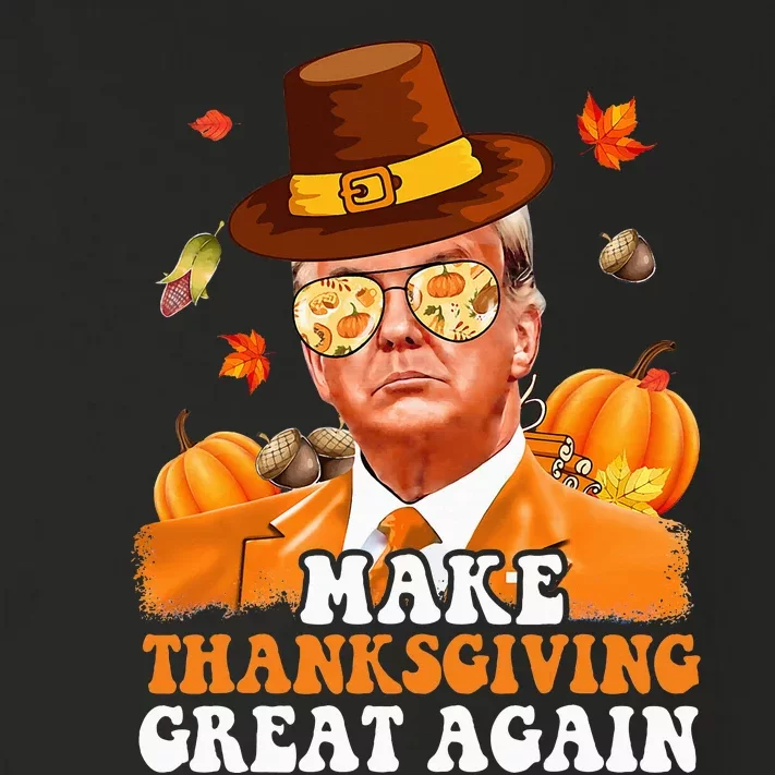 Make Thanksgiving Great Again Autumn Fall Leaves Trump Funny Toddler Long Sleeve Shirt