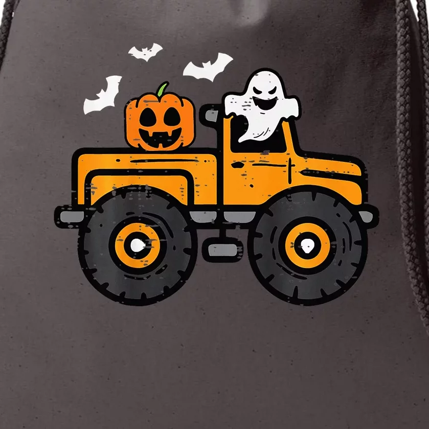 Monster Truck Ghost Pumpkin Halloween Costume Drawstring Bag