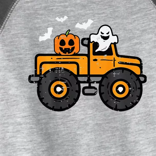 Monster Truck Ghost Pumpkin Halloween Costume Toddler Fine Jersey T-Shirt