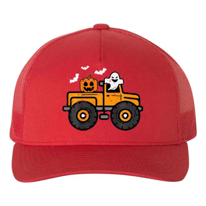 Monster Truck Ghost Pumpkin Halloween Costume Yupoong Adult 5-Panel Trucker Hat