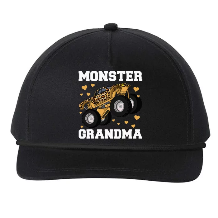 Monster Truck Grandma Leopard Birthday  Grandma Snapback Five-Panel Rope Hat