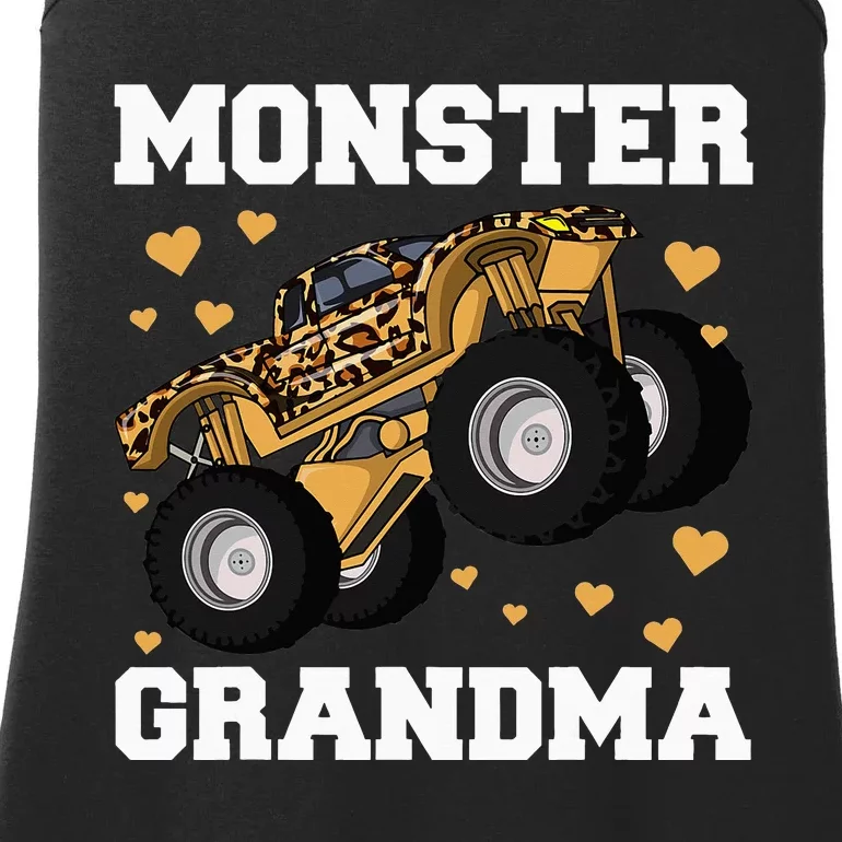 Monster Truck Grandma Leopard Birthday  Grandma Ladies Essential Tank