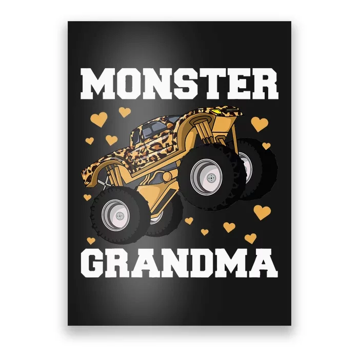 Monster Truck Grandma Leopard Birthday  Grandma Poster