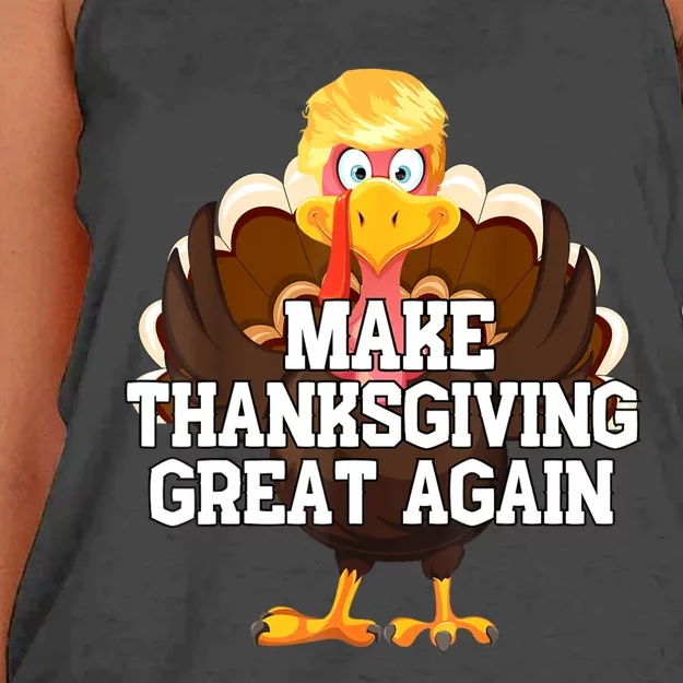 Make Thanksgiving Great Again Trump Turkey Funny Gifts Women's Knotted Racerback Tank