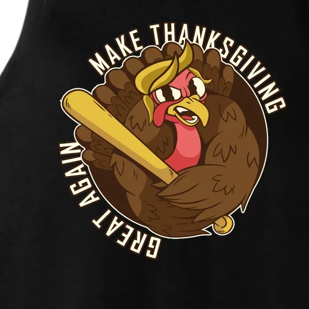 Make Thanksgiving Great Again Pro Trump Turkey Bat Ladies Tri-Blend Wicking Tank