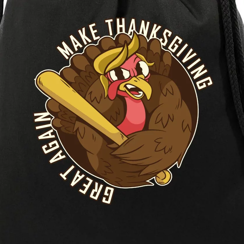 Make Thanksgiving Great Again Pro Trump Turkey Bat Drawstring Bag