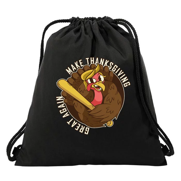 Make Thanksgiving Great Again Pro Trump Turkey Bat Drawstring Bag