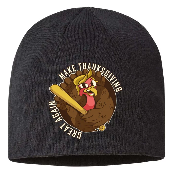 Make Thanksgiving Great Again Pro Trump Turkey Bat 8 1/2in Sustainable Knit Beanie