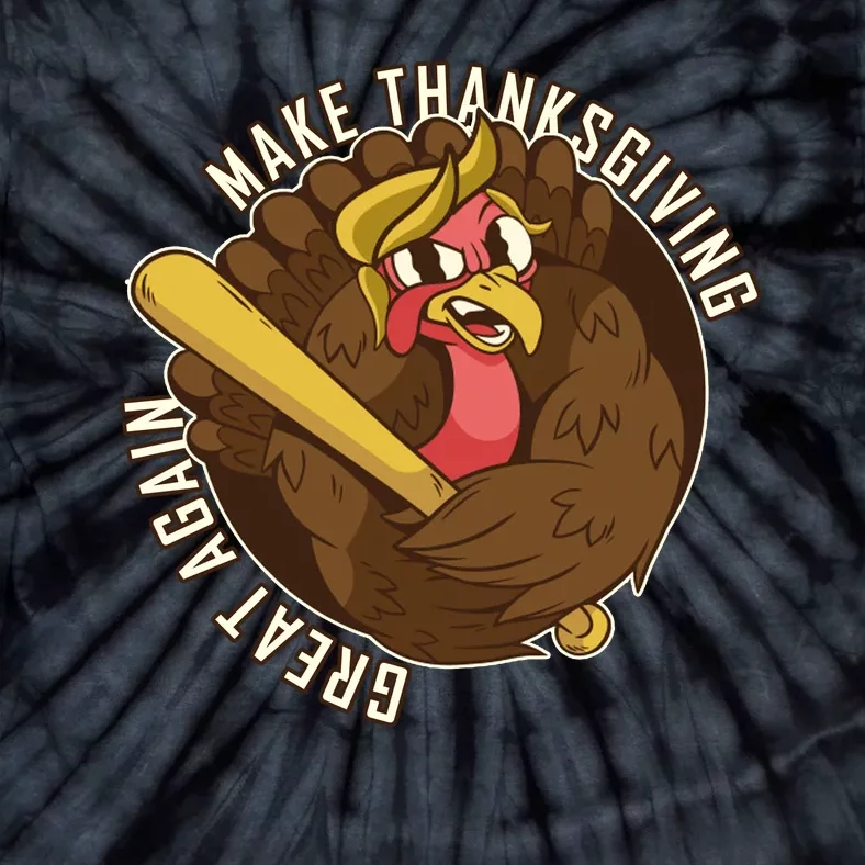 Make Thanksgiving Great Again Pro Trump Turkey Bat Tie-Dye T-Shirt