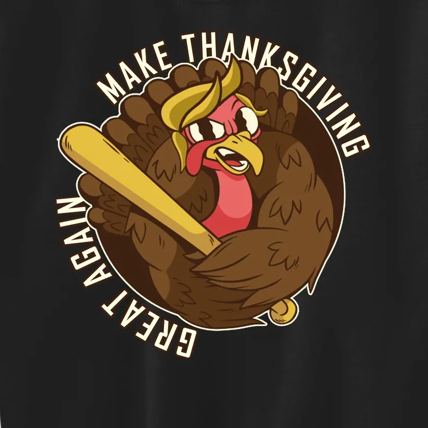 Make Thanksgiving Great Again Pro Trump Turkey Bat Kids Sweatshirt