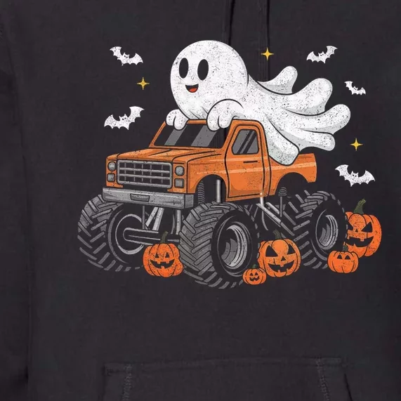 Monster Truck Ghost Pumpkin Halloween Costume Premium Hoodie