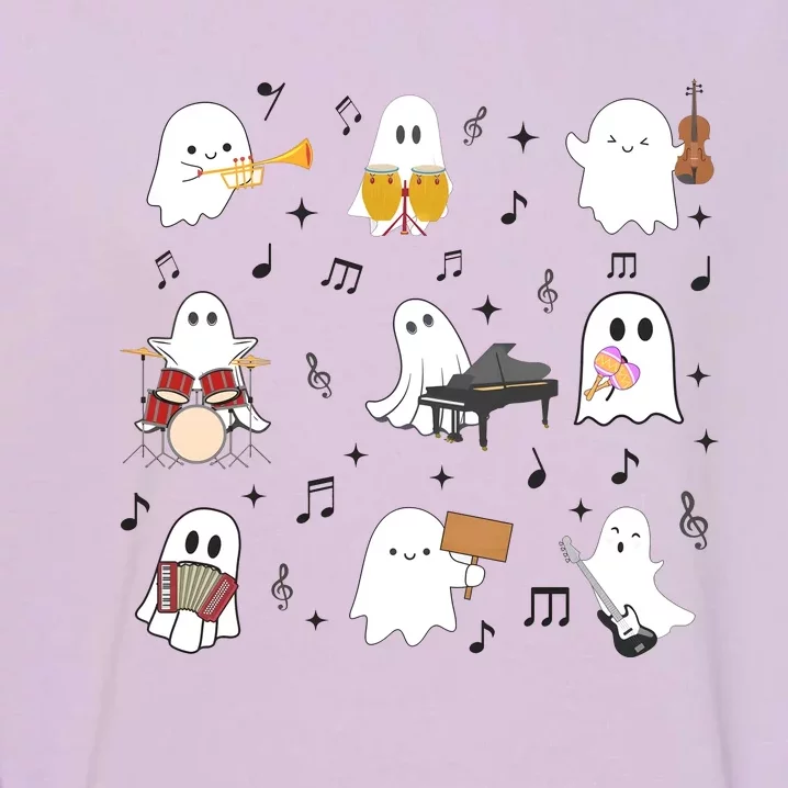 Music Teacher Ghost Halloween Garment-Dyed Sweatshirt