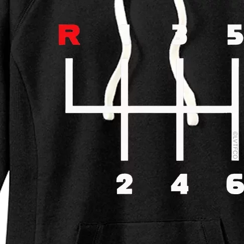 Manual Transmission Gear Shifter Pattern Women's Fleece Hoodie