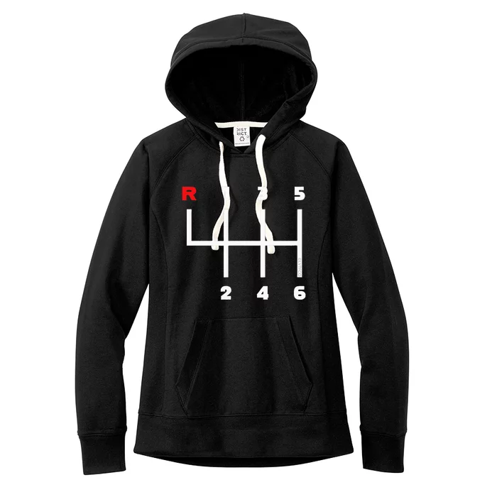 Manual Transmission Gear Shifter Pattern Women's Fleece Hoodie