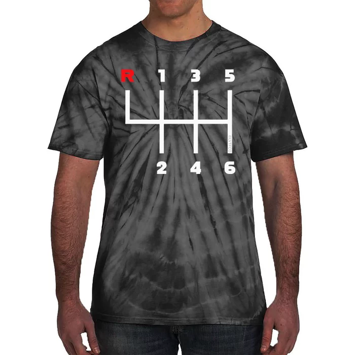 Manual Transmission Gear Shifter Pattern Tie-Dye T-Shirt