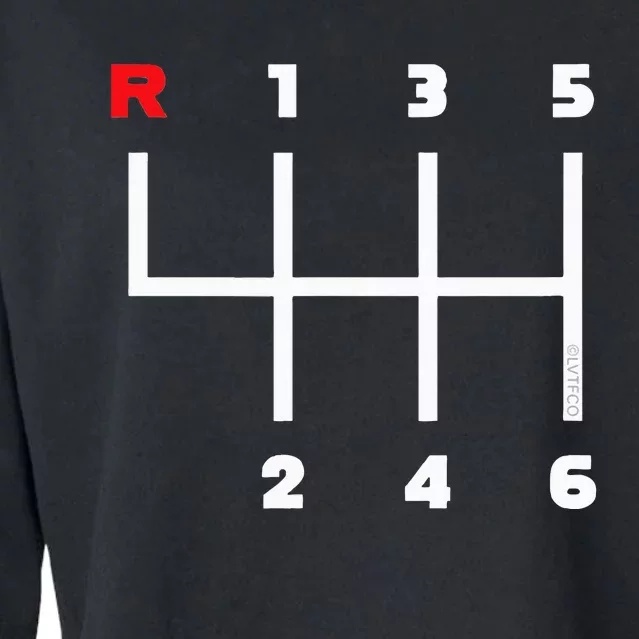 Manual Transmission Gear Shifter Pattern Cropped Pullover Crew