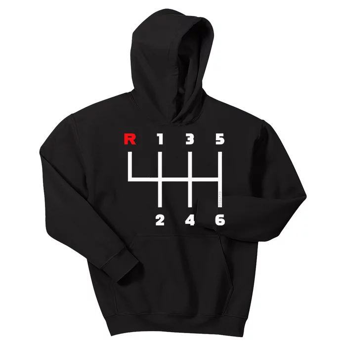 Manual Transmission Gear Shifter Pattern Kids Hoodie