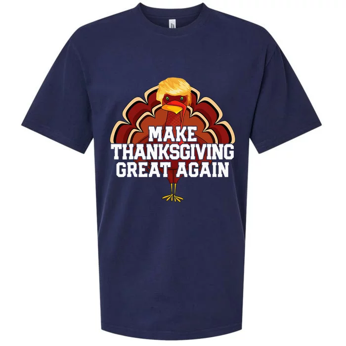 Make Thanksgiving Great Again Trump Turkey Funny 2024 Gift Sueded Cloud Jersey T-Shirt