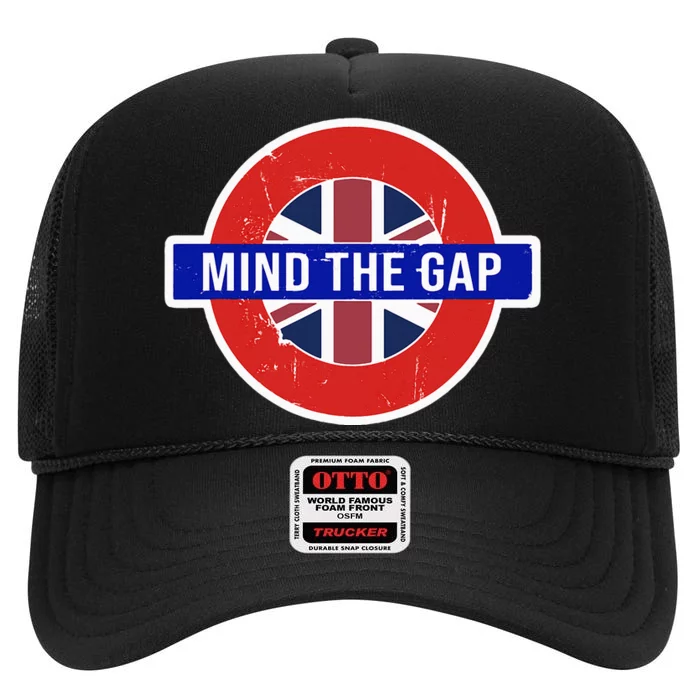 Mind The Gap Great London Vacation Tourist Travel Gift High Crown Mesh Trucker Hat