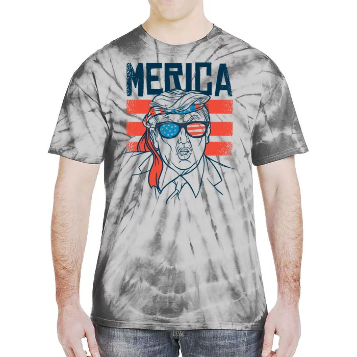 Merica Trump Gift Tie-Dye T-Shirt