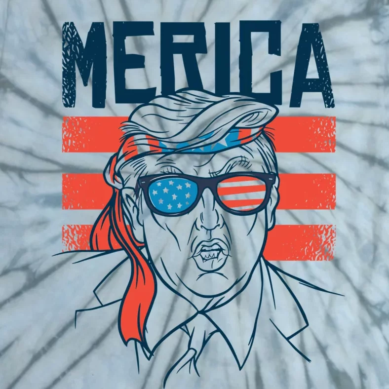 Merica Trump Gift Tie-Dye T-Shirt