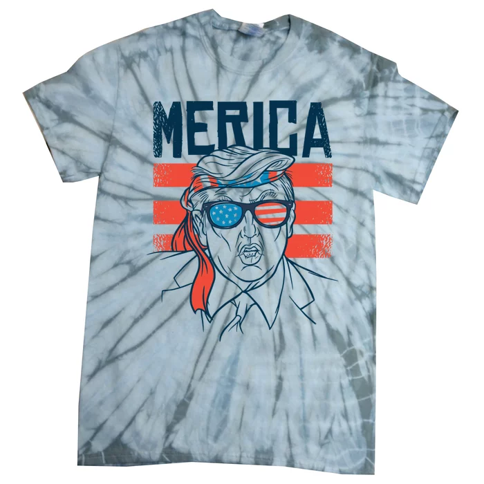 Merica Trump Gift Tie-Dye T-Shirt