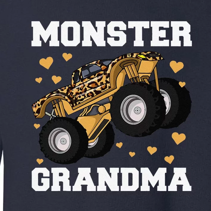 Monster Truck Grandma Leopard , Birthday Boy Grandma Toddler Sweatshirt