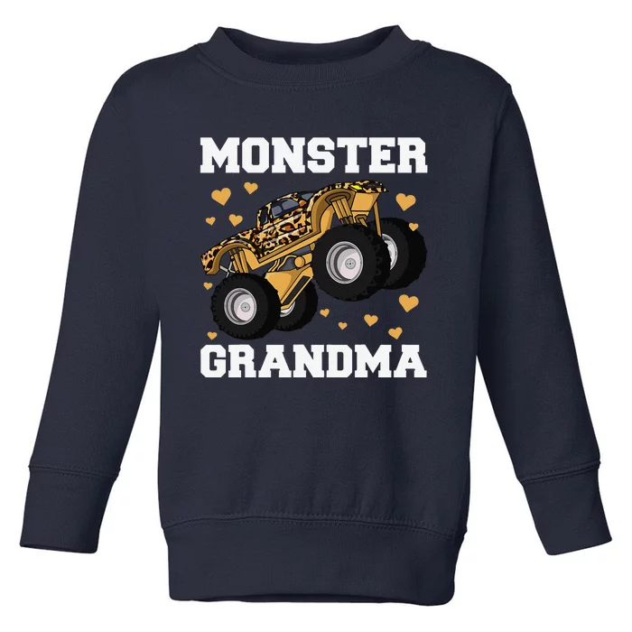 Monster Truck Grandma Leopard , Birthday Boy Grandma Toddler Sweatshirt