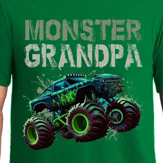 Monster Truck Grandpa Family Matching Monster Truck Lovers Pajama Set