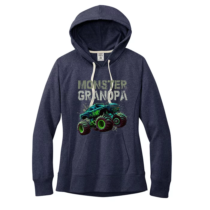 Monster Truck Grandpa Family Matching Monster Truck Lovers Women's Fleece Hoodie