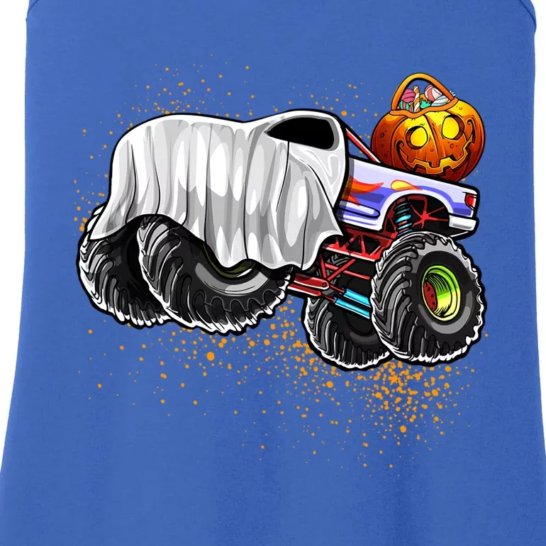 Monster Truck Ghost Halloween TrickOrTreating Pumpkin Meaningful Gift Ladies Essential Tank