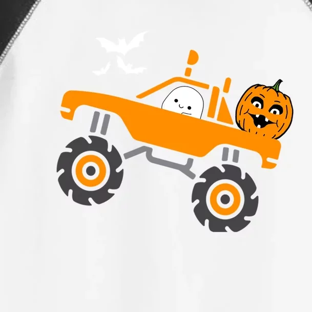 Monster Truck Ghost Pumpkin Halloween Costume Gift Toddler Fine Jersey T-Shirt