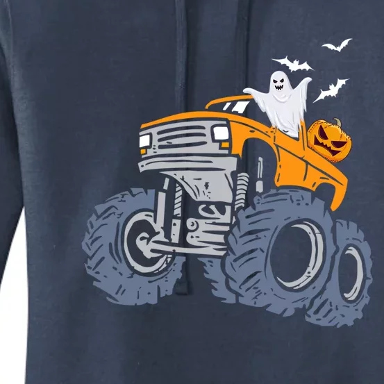 Monster Truck Ghost Pumpkin Halloween Costume Gift Women's Pullover Hoodie