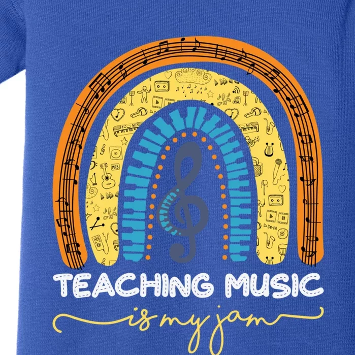 Musical Teacher Gift Teaching Music Is My Jam Rainbow Cute Gift Baby Bodysuit