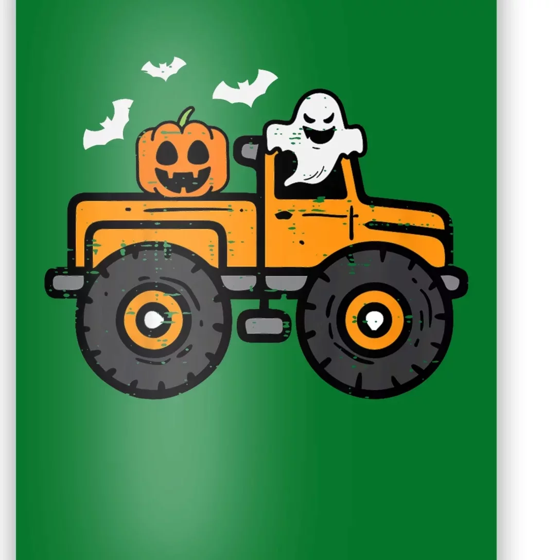 Monster Truck Ghost Pumpkin Halloween Costume Poster