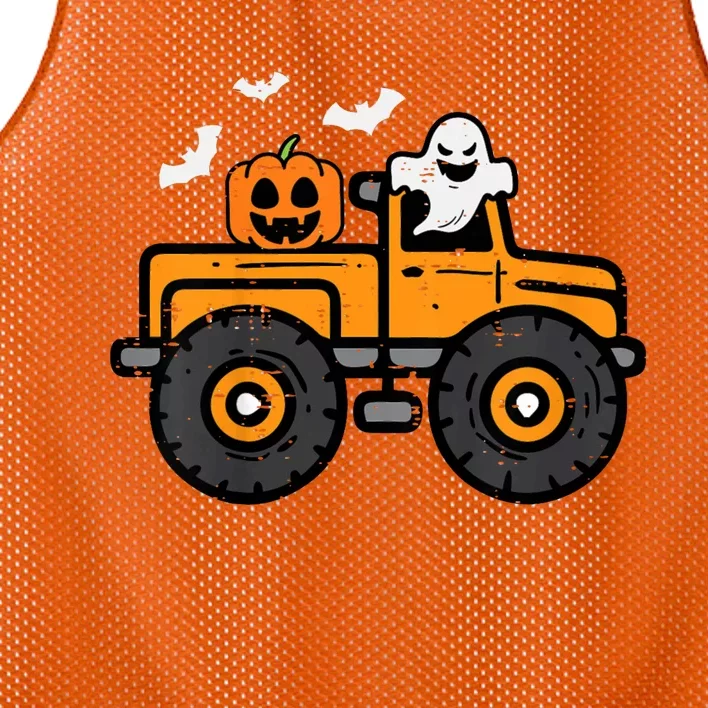 Monster Truck Ghost Pumpkin Halloween Costume Mesh Reversible Basketball Jersey Tank