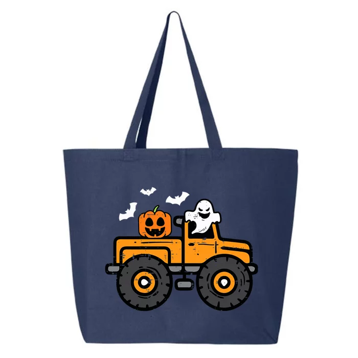 Monster Truck Ghost Pumpkin Halloween Costume Gift 25L Jumbo Tote