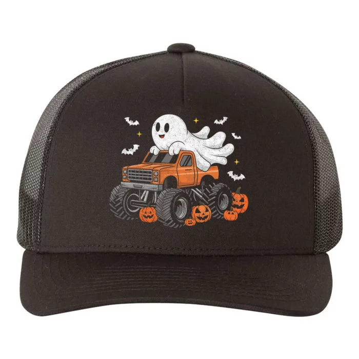 Monster Truck Ghost Pumpkin Halloween Costume Yupoong Adult 5-Panel Trucker Hat