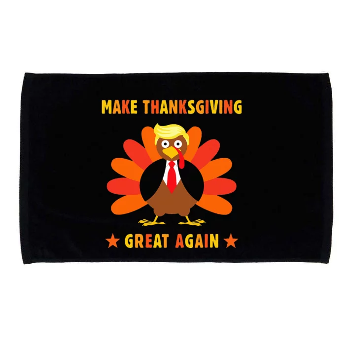 Make Thanksgiving Great Again Trump Turkey Funny Microfiber Hand Towel