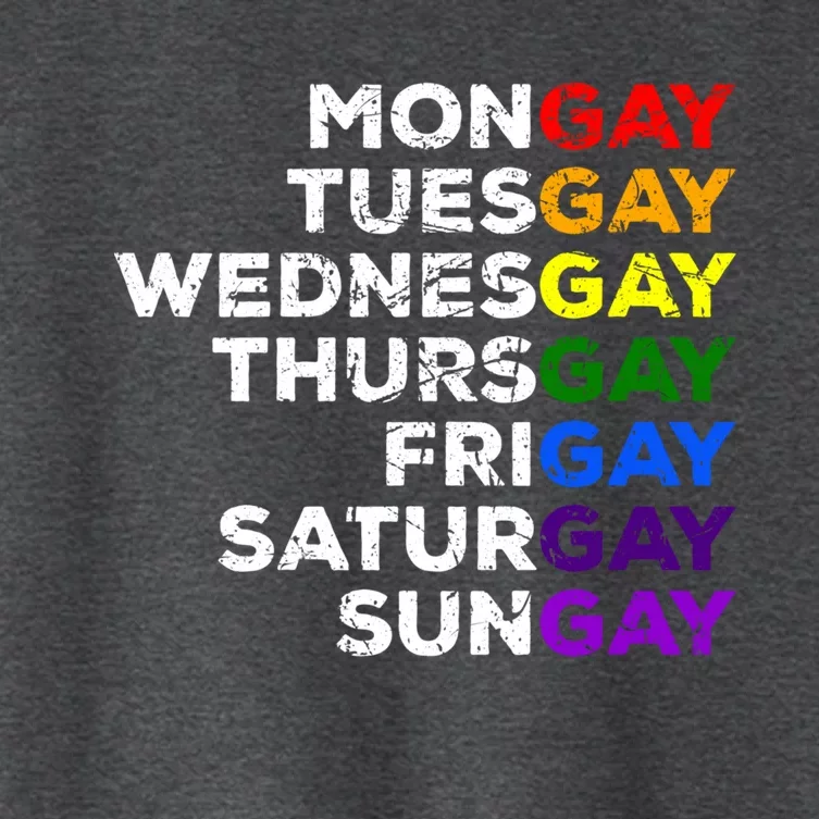 Mongay Tuesgay Gay Agenda Lgbtq Awareness Rainbow Funny Gift Women's Crop Top Tee