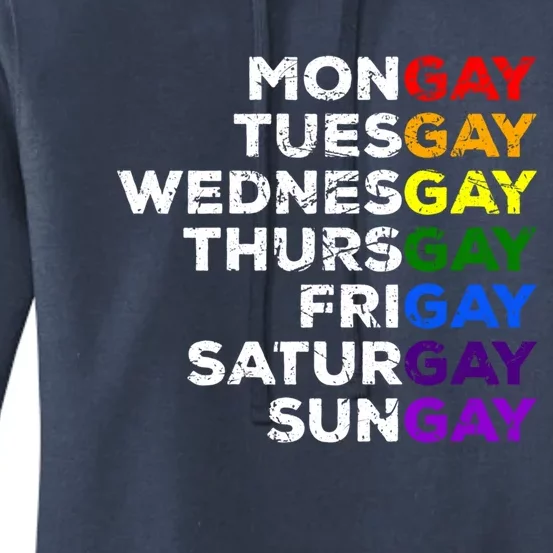 Mongay Tuesgay Gay Agenda Lgbtq Awareness Rainbow Funny Gift Women's Pullover Hoodie