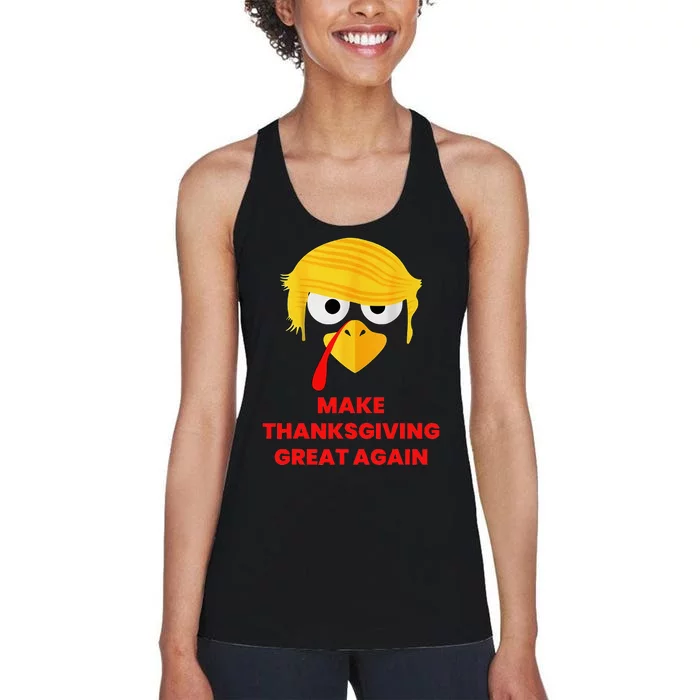 Make Thanksgiving Great Again Trump 2024 Turkey Women's Racerback Tank