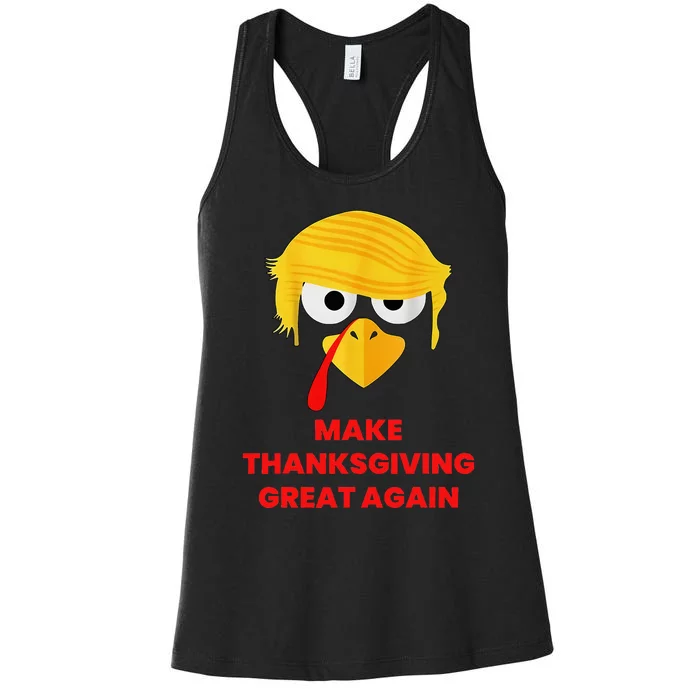 Make Thanksgiving Great Again Trump 2024 Turkey Women's Racerback Tank