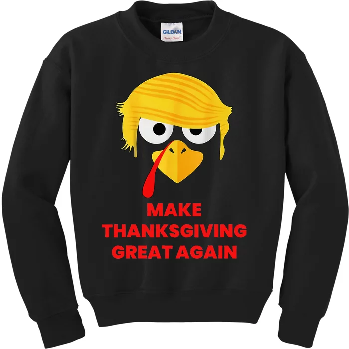 Make Thanksgiving Great Again Trump 2024 Turkey Kids Sweatshirt