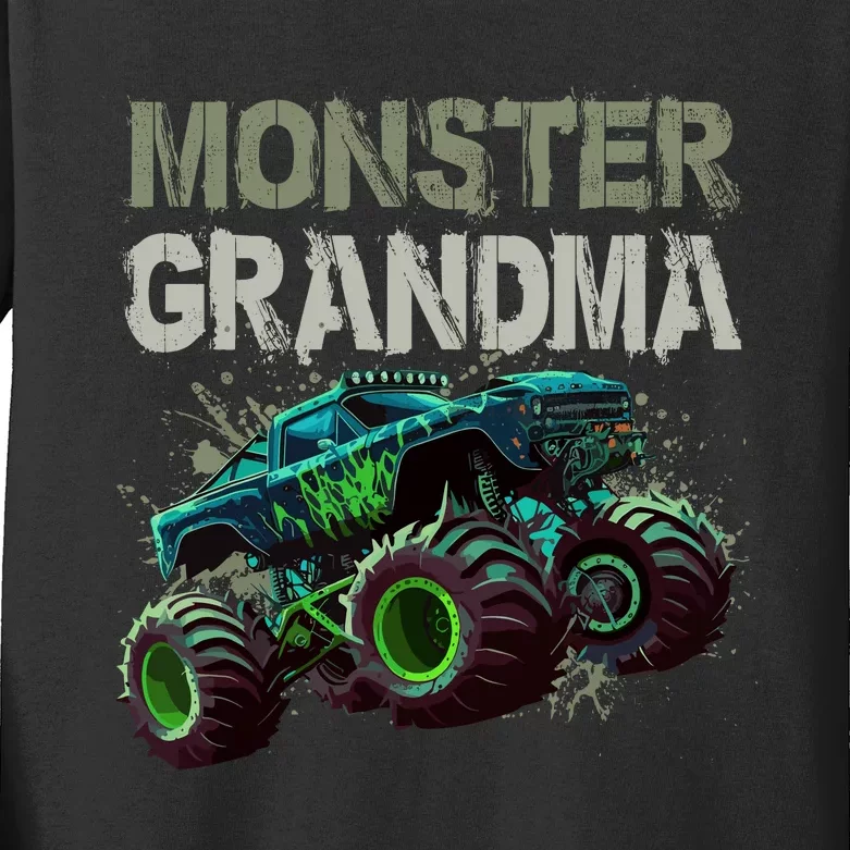 Monster Truck Grandma Family Matching Monster Truck Lovers Kids Long Sleeve Shirt