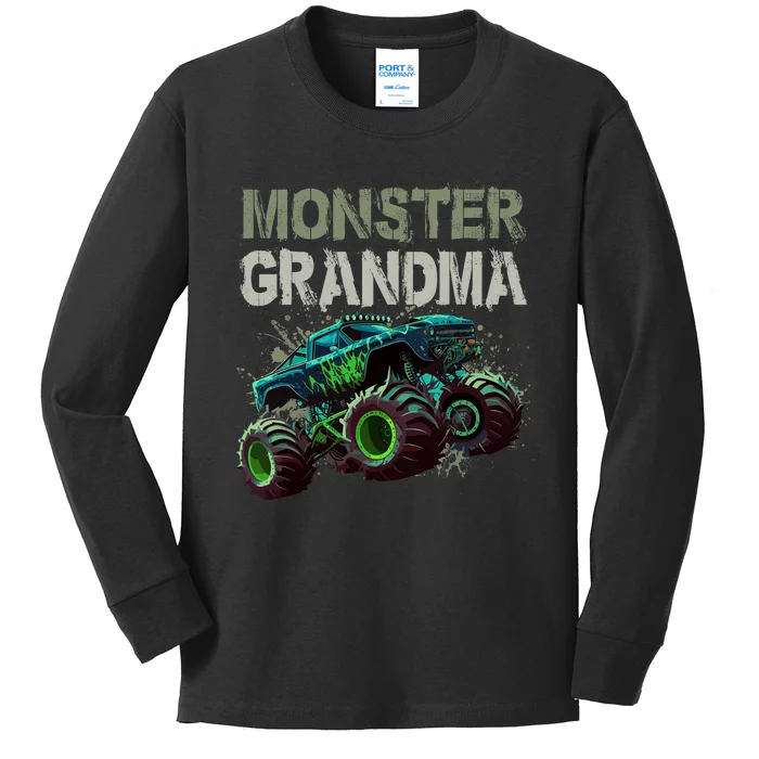 Monster Truck Grandma Family Matching Monster Truck Lovers Kids Long Sleeve Shirt