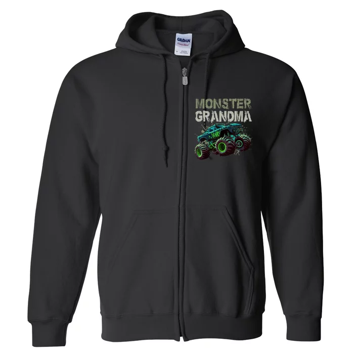 Monster Truck Grandma Family Matching Monster Truck Lovers Full Zip Hoodie