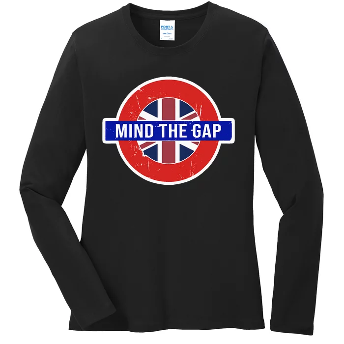 Mind The Gap Great London Vacation Tourist Ladies Long Sleeve Shirt