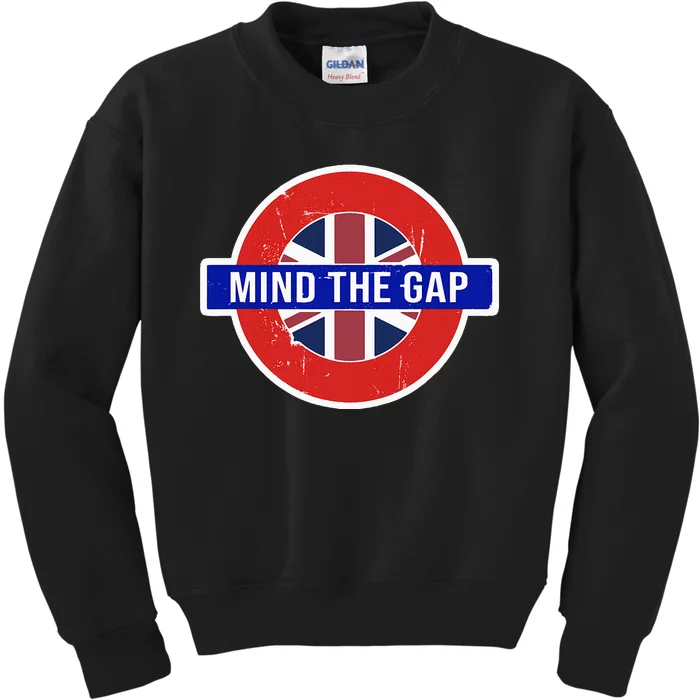 Mind The Gap Great London Vacation Tourist Kids Sweatshirt